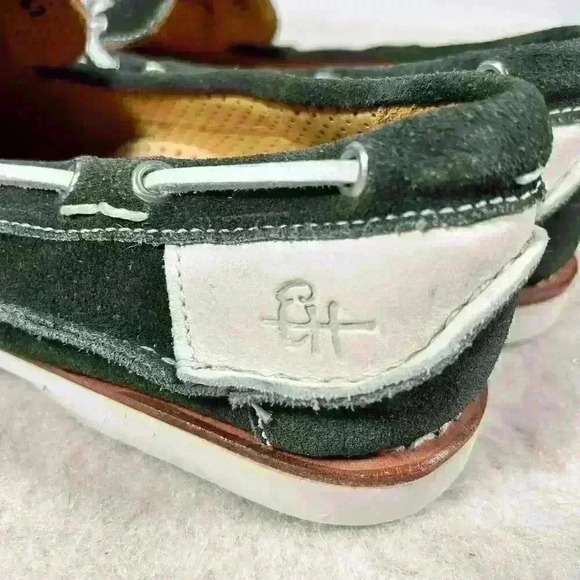 ERNEST HEMINGWAY Boat Dock Casual Shoe Green White Leather Suede Men Size 9 - Picture 4 of 14